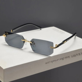 Fashion Rimless Rectangle Sunglasses FOR Women Men Shades Small Square Sun Glasses For Female male Summer Traveling Goggles