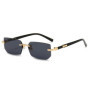 Fashion Rimless Rectangle Sunglasses FOR Women Men Shades Small Square Sun Glasses For Female male Summer Traveling Goggles
