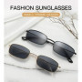 Fashion Retro Metal Frame Colorful Lens Sunglasses Vintage Rectangle Sun Glasses Men Women UV400 Eyeglasses Очки Солнцезащитные