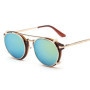 Retro Steampunk Round Clip On Sunglasses Men Women Double Layer Removable Lenses Detachable Shades Clear Hollow Legs Glasses