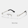 Ruiao Y2K Rimless Square Sunglasses Unisex Diamond Cut Lens Small Frame Retro Fashion UV400 Shades Street Style Eyewear 2026 New