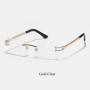Ruiao Y2K Rimless Square Sunglasses Unisex Diamond Cut Lens Small Frame Retro Fashion UV400 Shades Street Style Eyewear 2026 New