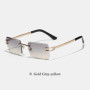 Ruiao Y2K Rimless Square Sunglasses Unisex Diamond Cut Lens Small Frame Retro Fashion UV400 Shades Street Style Eyewear 2026 New