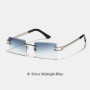 Ruiao Y2K Rimless Square Sunglasses Unisex Diamond Cut Lens Small Frame Retro Fashion UV400 Shades Street Style Eyewear 2026 New