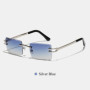 Ruiao Y2K Rimless Square Sunglasses Unisex Diamond Cut Lens Small Frame Retro Fashion UV400 Shades Street Style Eyewear 2026 New
