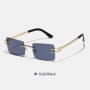 Ruiao Y2K Rimless Square Sunglasses Unisex Diamond Cut Lens Small Frame Retro Fashion UV400 Shades Street Style Eyewear 2026 New
