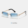 Ruiao Y2K Rimless Square Sunglasses Unisex Diamond Cut Lens Small Frame Retro Fashion UV400 Shades Street Style Eyewear 2026 New