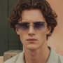 Ruiao Y2K Rimless Square Sunglasses Unisex Diamond Cut Lens Small Frame Retro Fashion UV400 Shades Street Style Eyewear 2026 New