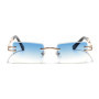 Ruiao Y2K Rimless Square Sunglasses Unisex Diamond Cut Lens Small Frame Retro Fashion UV400 Shades Street Style Eyewear 2026 New