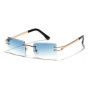Ruiao Y2K Rimless Square Sunglasses Unisex Diamond Cut Lens Small Frame Retro Fashion UV400 Shades Street Style Eyewear 2026 New