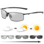 Photochromic Men Polarized Sunglasses Male Metal Square Glasses Driving Sun Glasses UV400 Outdoor Sports Cycling Goggles