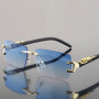 1 Pc Fashionable Women Men Sunglasses Frameless Rectangular Personalized Sunglasses for Daily Life Vintage Sun Glasses For male