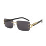 1 Pc Fashionable Women Men Sunglasses Frameless Rectangular Personalized Sunglasses for Daily Life Vintage Sun Glasses For male