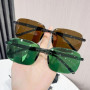 Luxury Rimless Square Sunglasses Men Business Ultralight Driving Goggles Sun Glasses UV400 Protection Classic Outdoor Male Shade