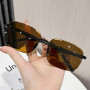 Luxury Rimless Square Sunglasses Men Business Ultralight Driving Goggles Sun Glasses UV400 Protection Classic Outdoor Male Shade