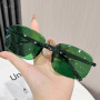 Luxury Rimless Square Sunglasses Men Business Ultralight Driving Goggles Sun Glasses UV400 Protection Classic Outdoor Male Shade