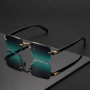 Rimless Sunglasses Rectangle Fashion Popular Women Men Shades Small Square Sun Glasses for Female Male Summer Traveling Oculos