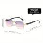 Rimless Sunglasses Rectangle Fashion Popular Women Men Shades Small Square Sun Glasses for Female Male Summer Traveling Oculos