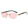 Rimless Sunglasses Rectangle Fashion Popular Women Men Shades Small Square Sun Glasses For Female male Summer Traveling Oculos