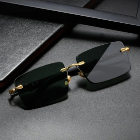 Rimless Sunglasses Rectangle Fashion Popular Women Men Shades Small Square Sun Glasses For Female male Summer Traveling Oculos