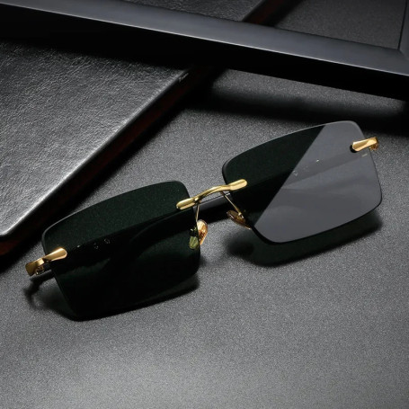 Rimless Sunglasses Rectangle Fashion Popular Women Men Shades Small Square Sun Glasses For Female male Summer Traveling Oculos