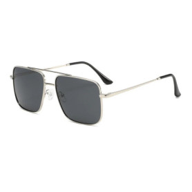 2323 Polarized Double Bridge Metal Sunglasses, Retro Vintage Square Sun Glasses for Sports Casual Outdoor Men Women 510337