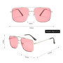 2323 Polarized Double Bridge Metal Sunglasses, Retro Vintage Square Sun Glasses for Sports Casual Outdoor Men Women 510337