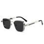 Vintage Steampunk Square Sunglasses Men Driving Sunglasses Metal Frame with Spring Hinges Women Eyepiece Trendy Driver Glasses