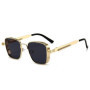 Vintage Steampunk Square Sunglasses Men Driving Sunglasses Metal Frame with Spring Hinges Women Eyepiece Trendy Driver Glasses