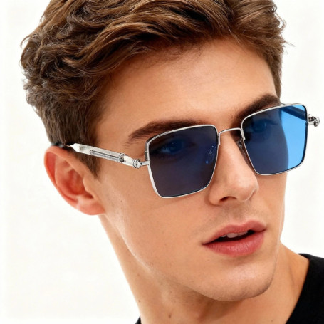 Vintage Steampunk Square Sunglasses Men Driving Sunglasses Metal Frame with Spring Hinges Women Eyepiece Trendy Driver Glasses