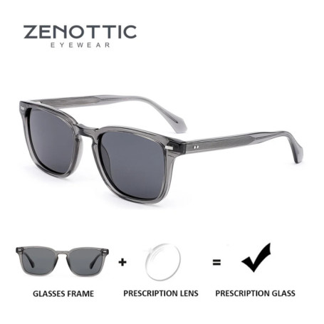 ZENOTTIC Acetate UV400 Polarized Sunglasses Prescription Custom Women Men Square Optical Sun Glasses