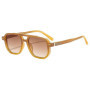 Vintage Double Bridges Men Square Sunglasses Fashion Clear Ocean Lens Eyewear Women Trending Rivets Sun Glasses UV400