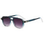 Vintage Double Bridges Men Square Sunglasses Fashion Clear Ocean Lens Eyewear Women Trending Rivets Sun Glasses UV400