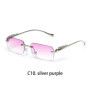 Ruiao rimless sunglasses UV400 fashion square metal glasses for men women designer man's brand sun glasses shades for outdoor