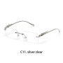 Ruiao rimless sunglasses UV400 fashion square metal glasses for men women designer man's brand sun glasses shades for outdoor