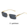 Ruiao rimless sunglasses UV400 fashion square metal glasses for men women designer man's brand sun glasses shades for outdoor