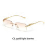 Ruiao rimless sunglasses UV400 fashion square metal glasses for men women designer man's brand sun glasses shades for outdoor