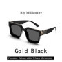 Ruiao Retro Black Millionaire Shades Luxury Sunglasses 2026 For Men Designer Famous Brand Square Sun Glasses Man Women Sunglass
