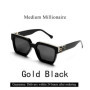Ruiao Retro Black Millionaire Shades Luxury Sunglasses 2026 For Men Designer Famous Brand Square Sun Glasses Man Women Sunglass
