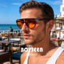 BOYSEEN Beach Sunglasses Man Summer Orange Sun Glasses UV400 Can Do Prescription Glasses Big Frame Blue Eyewear