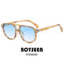 BOYSEEN Beach Sunglasses Man Summer Orange Sun Glasses UV400 Can Do Prescription Glasses Big Frame Blue Eyewear