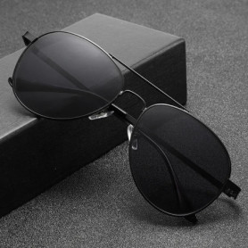 New Men's Myopia Glasses Metal Double-Bridge Frog-Eye Glasses Outdoor UV400 Polarized Sun Glasses Classic Driving Shades