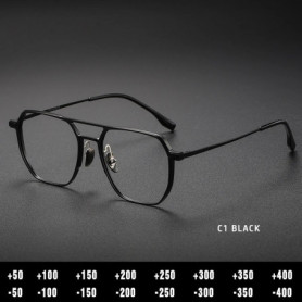 O-Q CLUB Large Frame Aluminum Frame Titanium Business Anti-Blue Light Reading Glasses Men Ladies Customizable Prescription Women