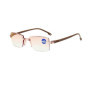 2024 Men Rimless Reading Glasses Anti Blue Light Bifocal Far Near Magnification Eyewear Presbyopic Glasses +100+200+300