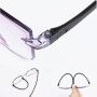 2024 Men Rimless Reading Glasses Anti Blue Light Bifocal Far Near Magnification Eyewear Presbyopic Glasses +100+200+300