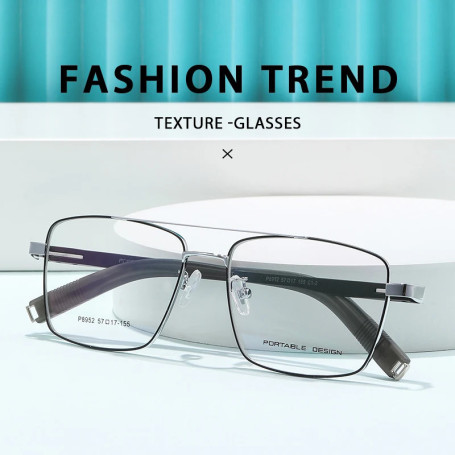 Ultra light Titanium alloy Glasses Frame Men square Large size Eyeglasses Woman Business Eyewear Simple spectacle Frames P8952