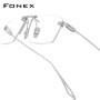FONEX Titanium Glasses Frame Men Brand Design Rimless Square Eyeglasses Frameless Japanese Ultralight High-end Eyewear 85914