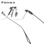 FONEX Titanium Glasses Frame Men Brand Design Rimless Square Eyeglasses Frameless Japanese Ultralight High-end Eyewear 85914