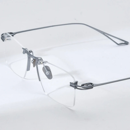 FONEX Titanium Glasses Frame Men Brand Design Rimless Square Eyeglasses Frameless Japanese Ultralight High-end Eyewear 85914