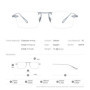 FONEX Titanium Glasses Frame Men Brand Design Rimless Square Eyeglasses Frameless Japanese Ultralight High-end Eyewear 85914